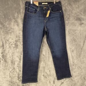 levis classic straight womens jeans 12 short Dark Wash Euc